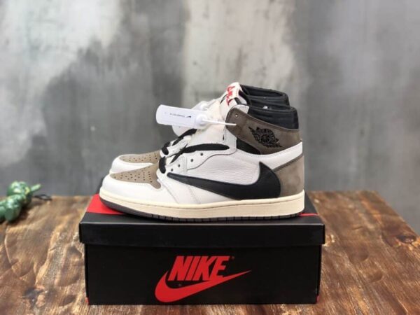 Travis Scott x Nike Air Jordan 1 Retro High OG ‘Mocha’ and White Sneaker For Women, Women's Shoes