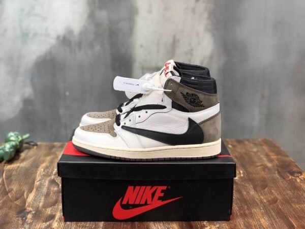 Travis Scott x Nike Air Jordan 1 Retro High OG ‘Mocha’ and White Sneaker For Women, Women's Shoes
