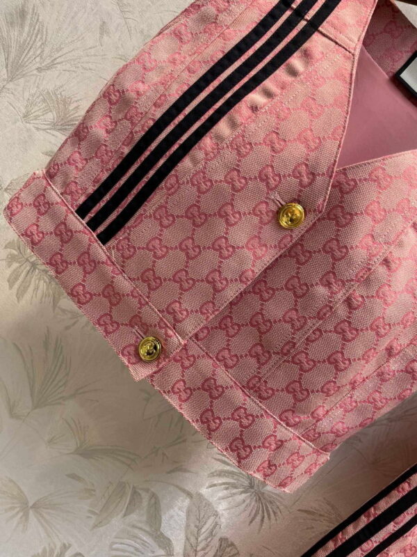 Trefoil Print And 3-Stripe Top And Skirt Pink For Women