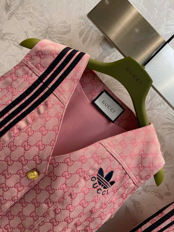 Trefoil Print And 3-Stripe Top And Skirt Pink For Women