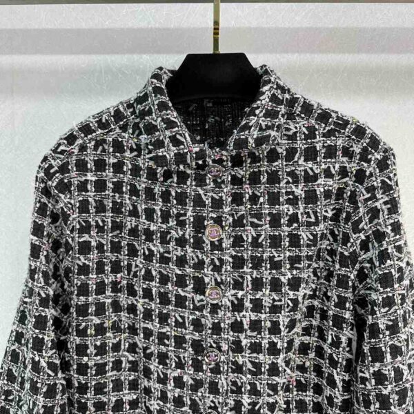 Tweed Checkerd Jacket Black For Women