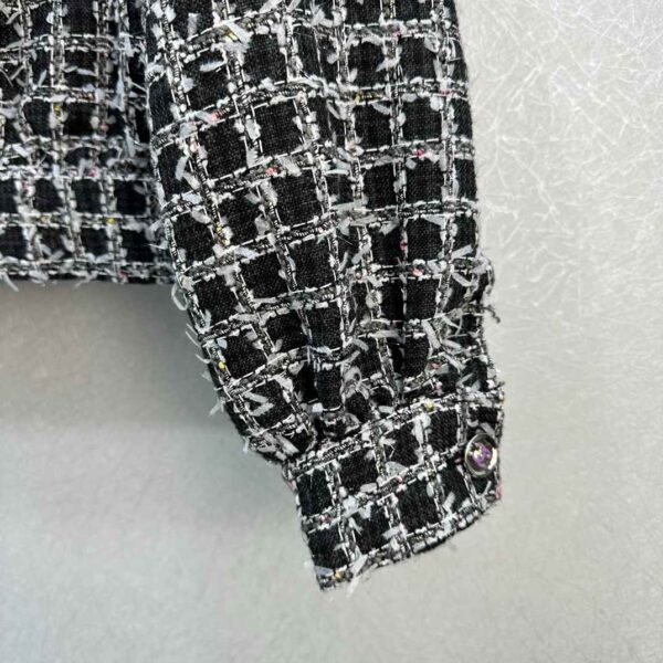 Tweed Checkerd Jacket Black For Women