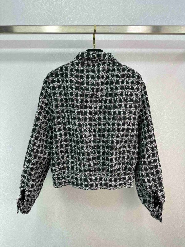 Tweed Checkerd Jacket Black For Women