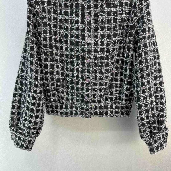 Tweed Checkerd Jacket Black For Women