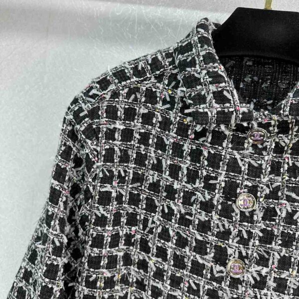 Tweed Checkerd Jacket Black For Women