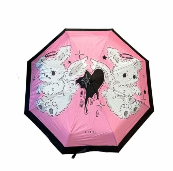 Two Tone Folding Umbrella Black And Pink