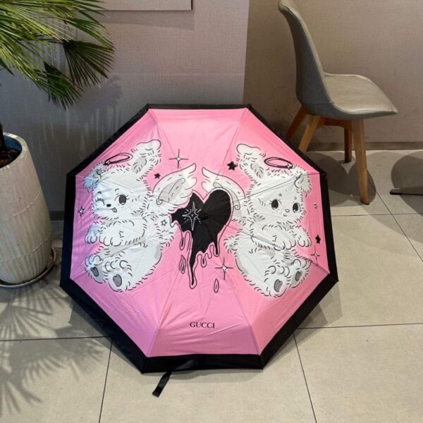 Two Tone Folding Umbrella Black And Pink