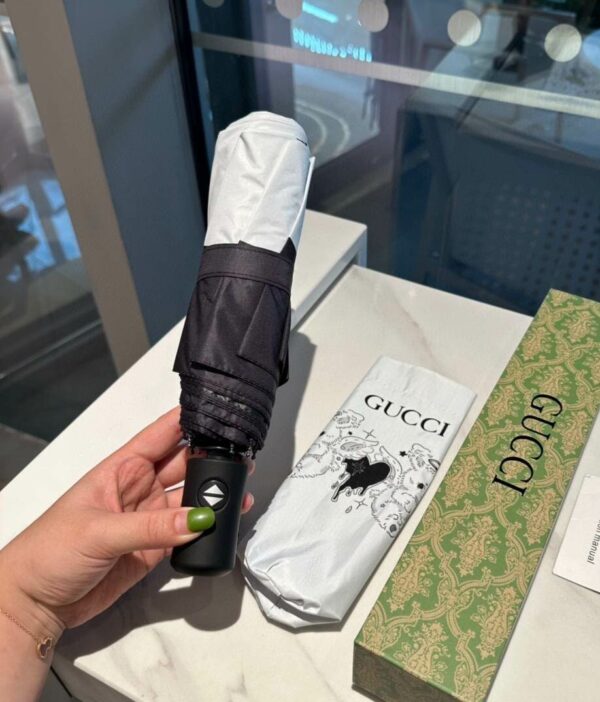 Two Tone Folding Umbrella Black And White