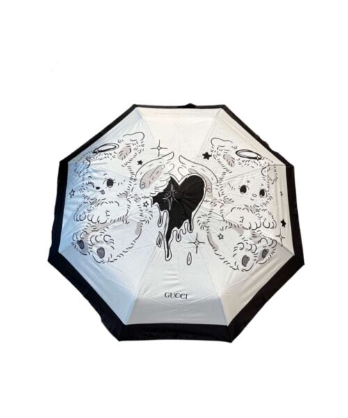 Two Tone Folding Umbrella Black And White