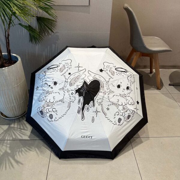 Two Tone Folding Umbrella Black And White