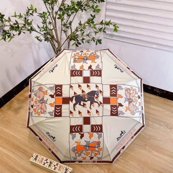 Umbrella With Logo Horse Beige
