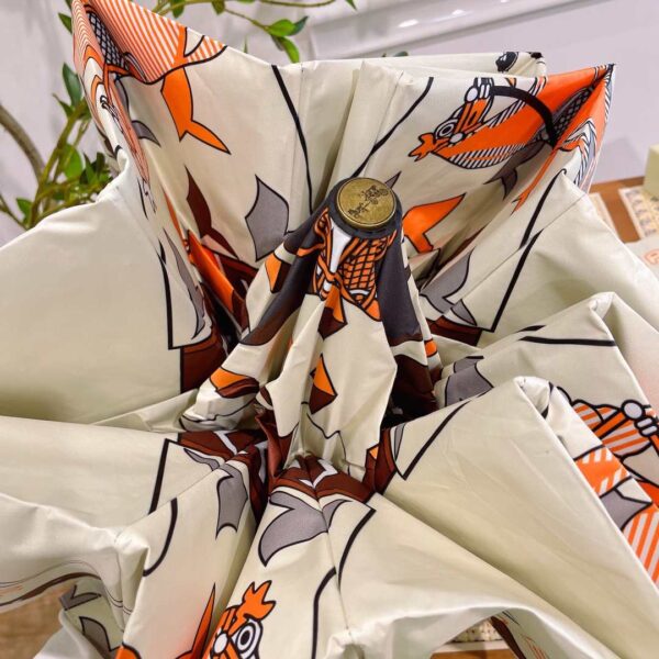 Umbrella With Logo Horse Beige