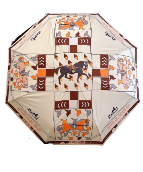 Umbrella With Logo Horse Beige