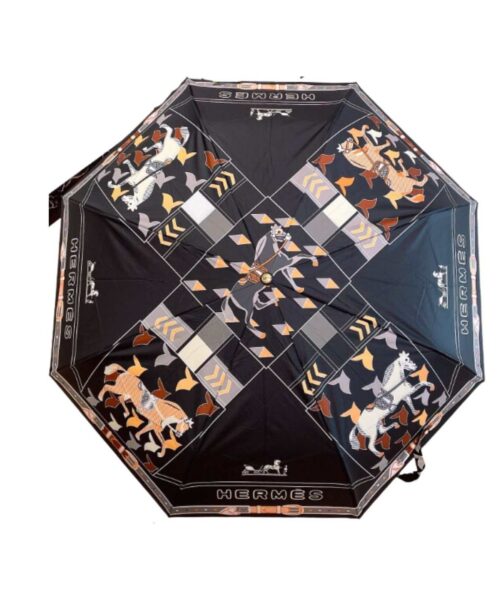 Umbrella With Logo Horse Black