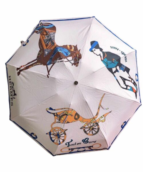 Umbrella With Logo Horse White