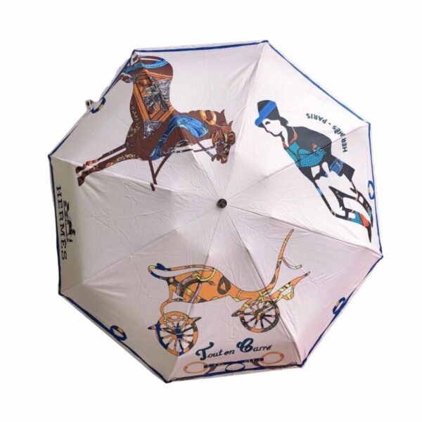 Umbrella With Logo Horse White