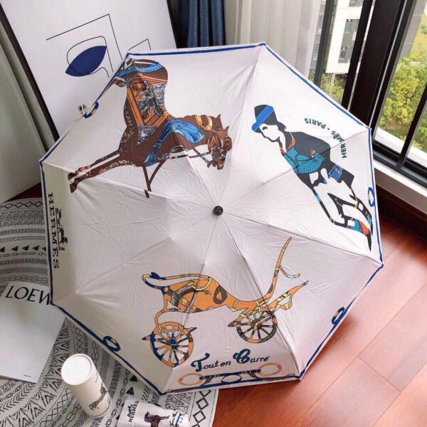 Umbrella With Logo Horse White