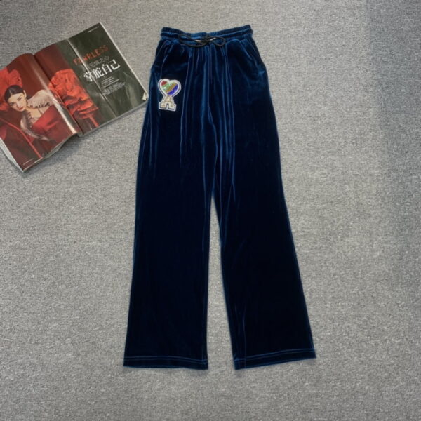 Velvet Material Trousers And Top  Dark Blue For Women