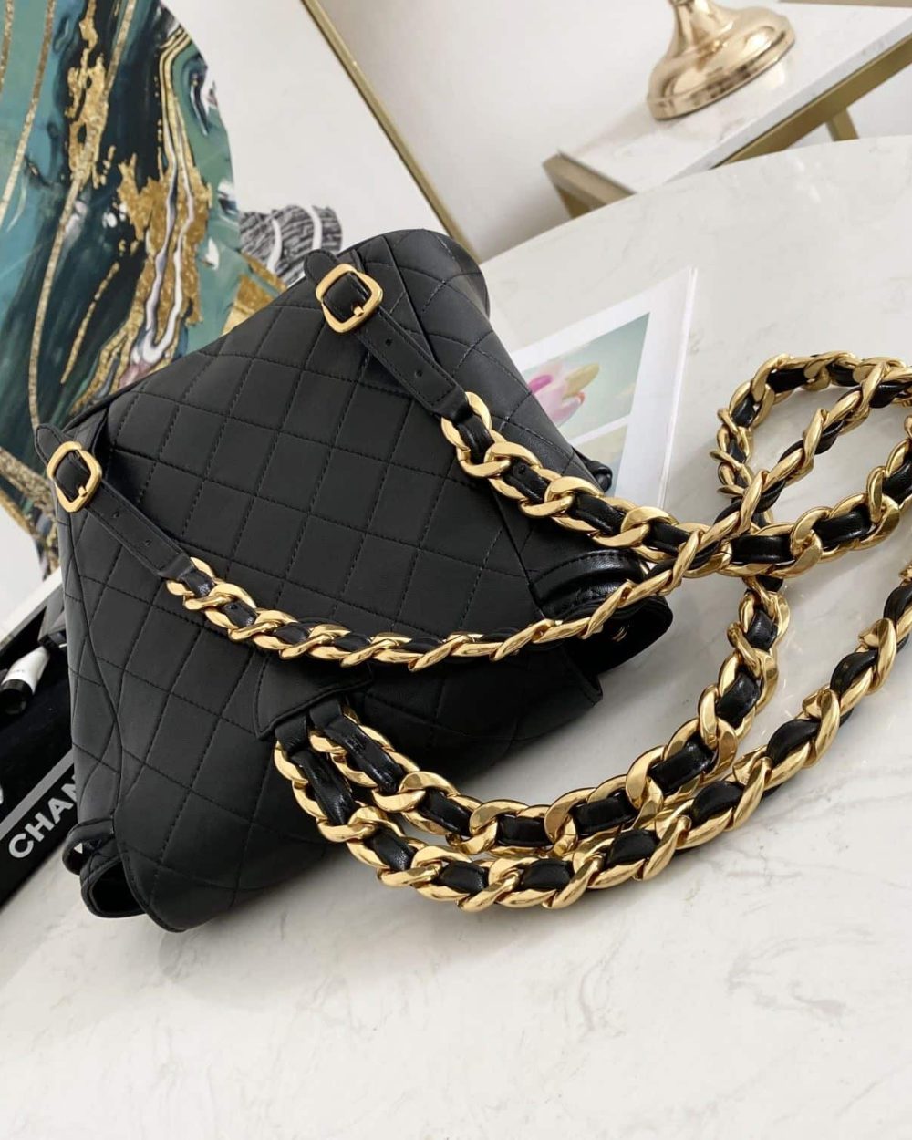 [REP 1:1] Vintage Duma Backpack Black/Brown For Women 8.3in / 21cm