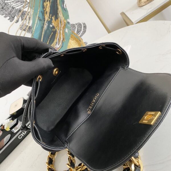 [REP 1:1] Vintage Duma Backpack Black/Brown For Women 8.3in / 21cm