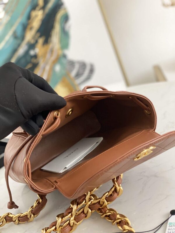 [REP 1:1] Vintage Duma Backpack Black/Brown For Women 8.3in / 21cm