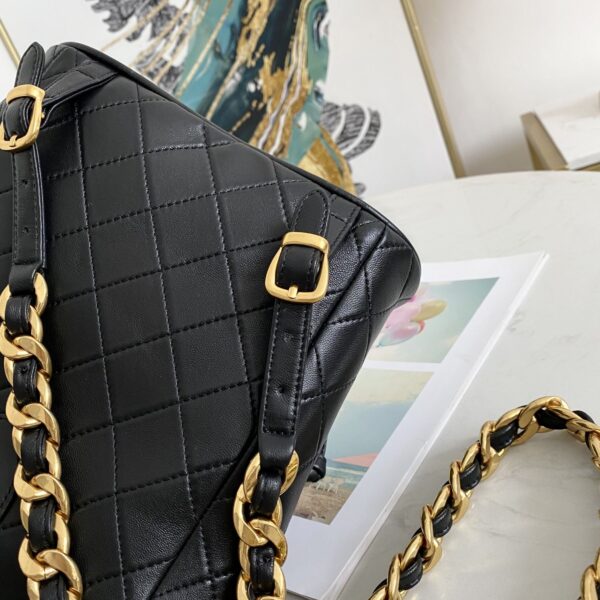 [REP 1:1] Vintage Duma Backpack Black/Brown For Women 8.3in / 21cm