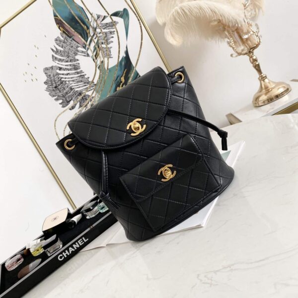 [REP 1:1] Vintage Duma Backpack Black/Brown For Women 8.3in / 21cm