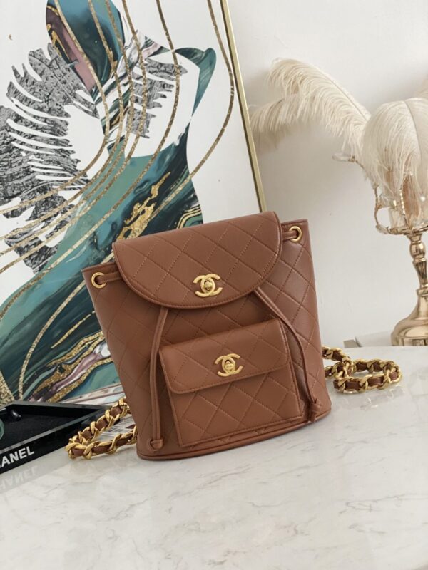 [REP 1:1] Vintage Duma Backpack Black/Brown For Women 8.3in / 21cm