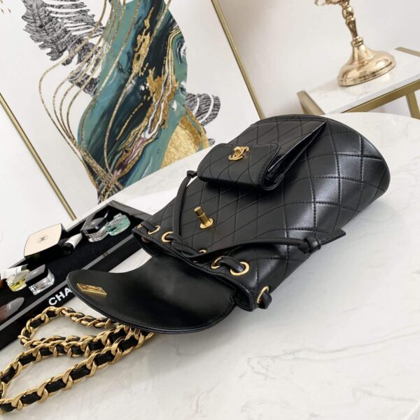 [REP 1:1] Vintage Duma Backpack Black/Brown For Women 8.3in / 21cm