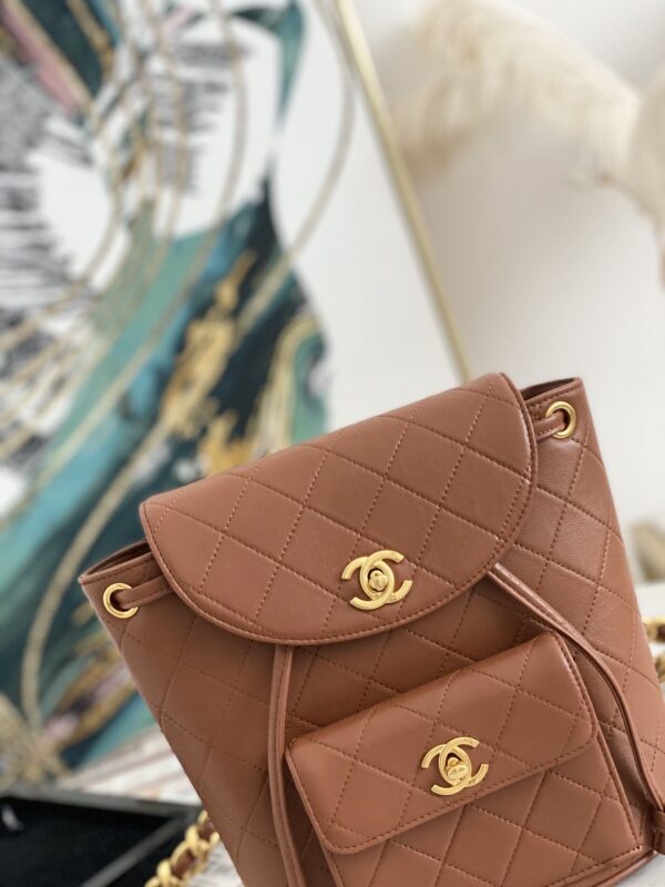 [REP 1:1] Vintage Duma Backpack Black/Brown For Women 8.3in / 21cm