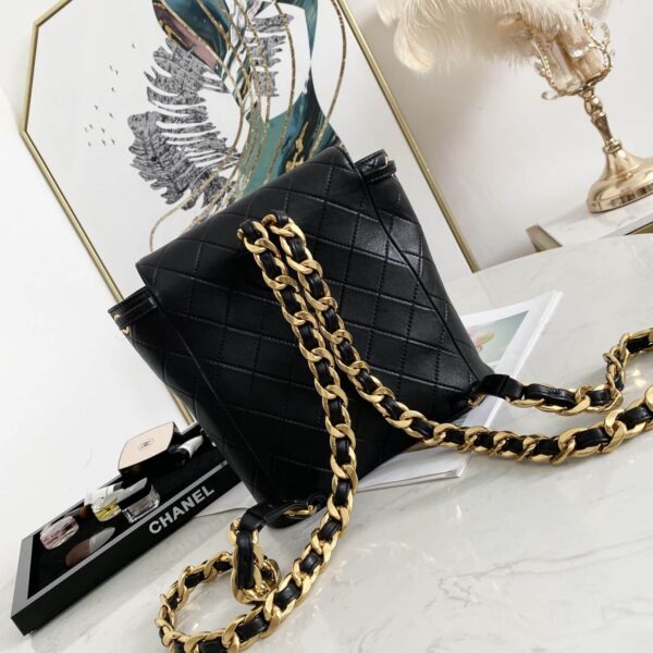 [REP 1:1] Vintage Duma Backpack Black/Brown For Women 8.3in / 21cm