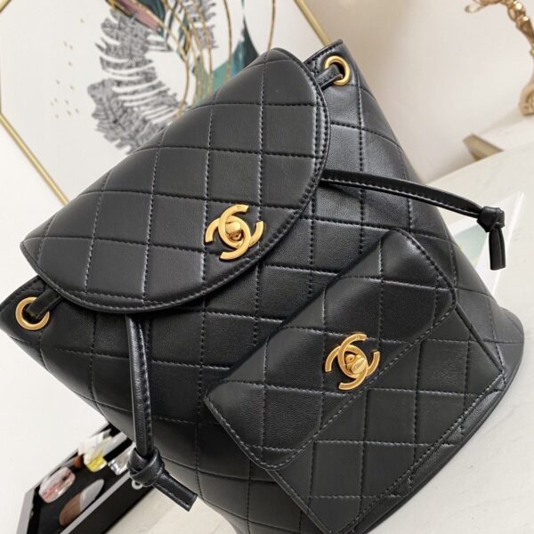 [REP 1:1] Vintage Duma Backpack Black/Brown For Women 8.3in / 21cm