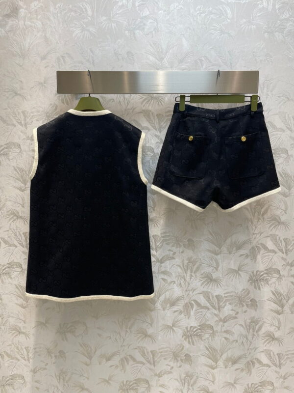 White Border Top And Shorts Black For Women