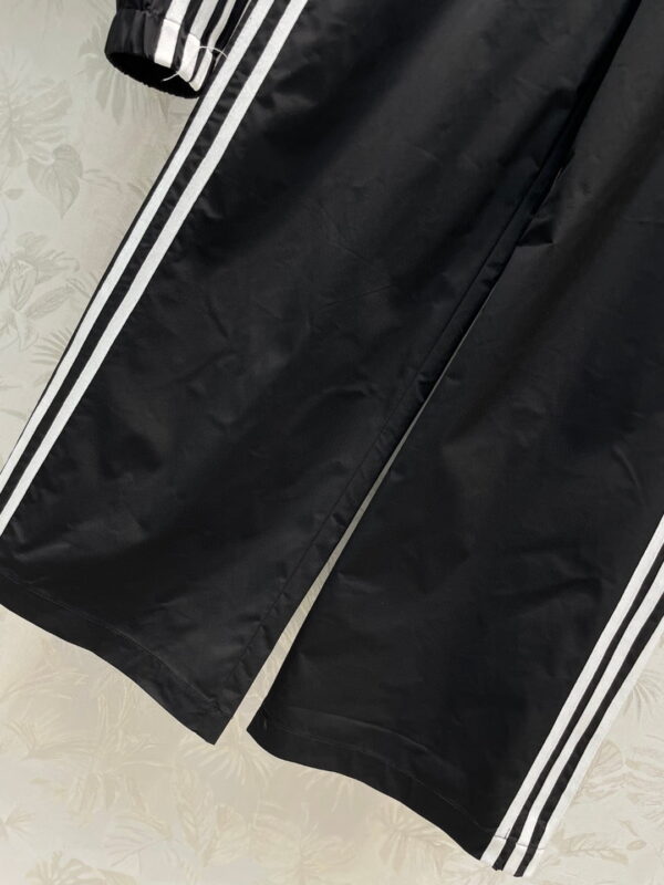 White Stripe Sport Jacket And Pants Black For Women