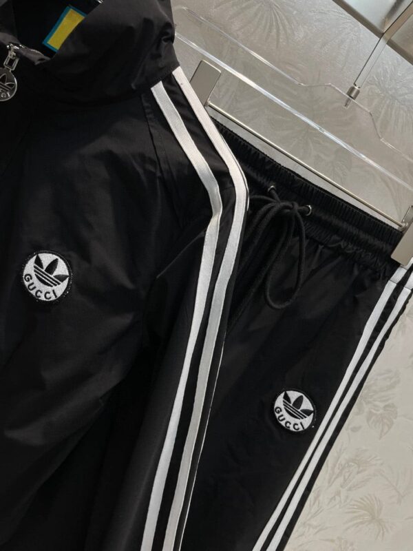 White Stripe Sport Jacket And Pants Black For Women