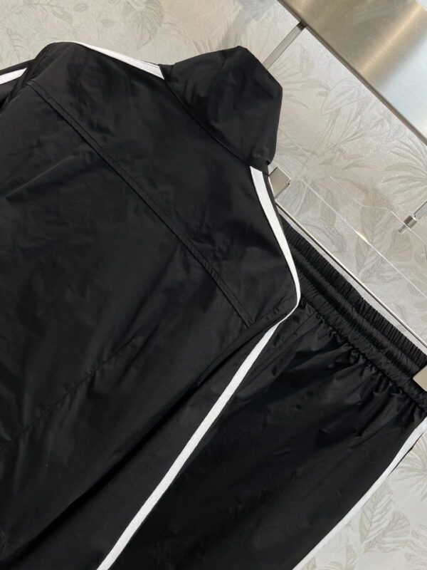 White Stripe Sport Jacket And Pants Black For Women