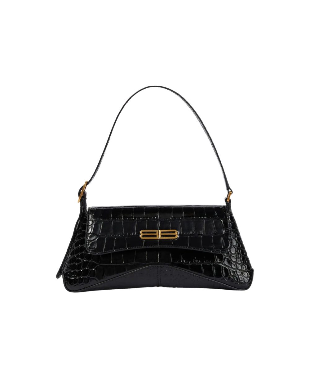 XX Embossed Large Shoulder Bag Black/White For Women 17.3 in/44 cm