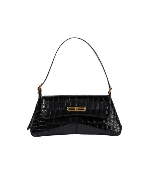 XX Embossed Large Shoulder Bag Black/White For Women 17.3 in/44 cm