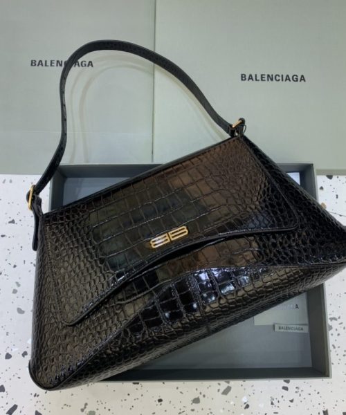 XX Embossed Large Shoulder Bag Black/White For Women 17.3 in/44 cm