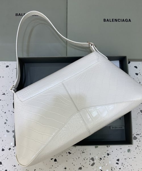XX Embossed Large Shoulder Bag Black/White For Women 17.3 in/44 cm
