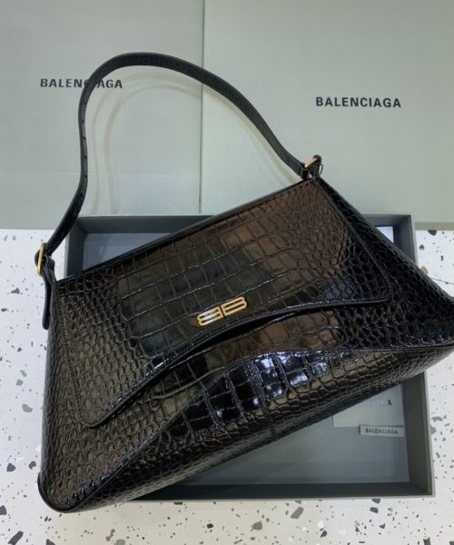 XX Embossed Large Shoulder Bag Black/White For Women 17.3 in/44 cm