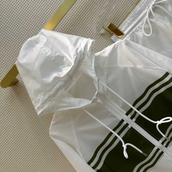 Zipper Jacket And Elastic Waist Shorts White For Women