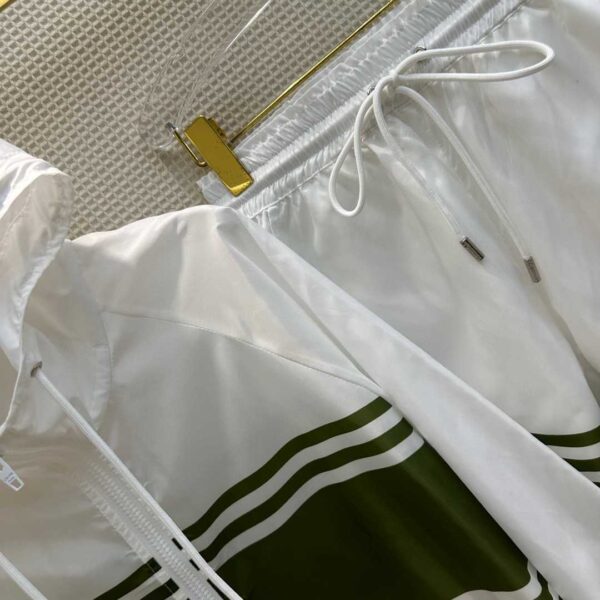 Zipper Jacket And Elastic Waist Shorts White For Women
