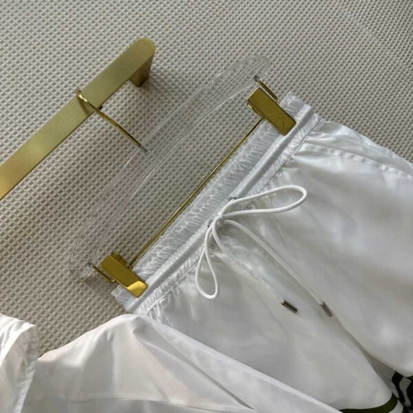 Zipper Jacket And Elastic Waist Shorts White For Women