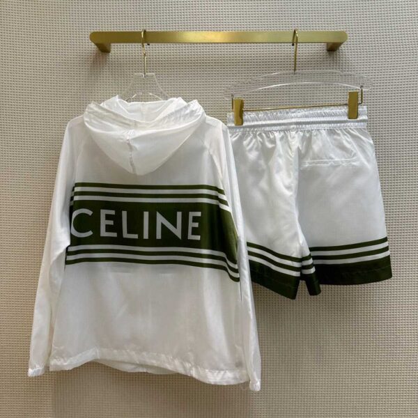 Zipper Jacket And Elastic Waist Shorts White For Women