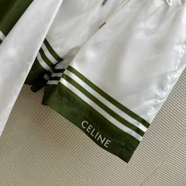 Zipper Jacket And Elastic Waist Shorts White For Women