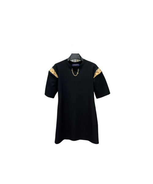 Zipper Sleeve T-Shirt Dress Black For Women