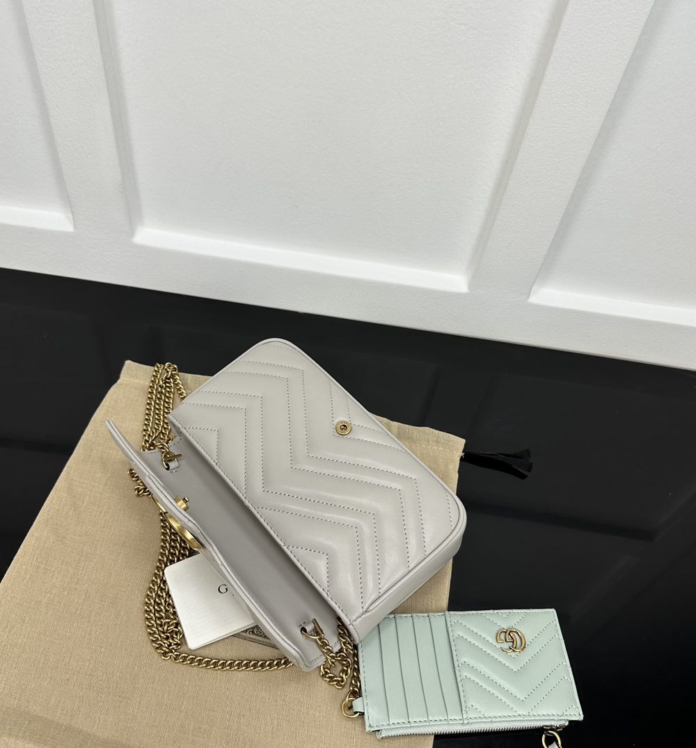 1:1 Replica GG MARMONT MINI BAG light Grey For Women 751526 AACCE 1742
