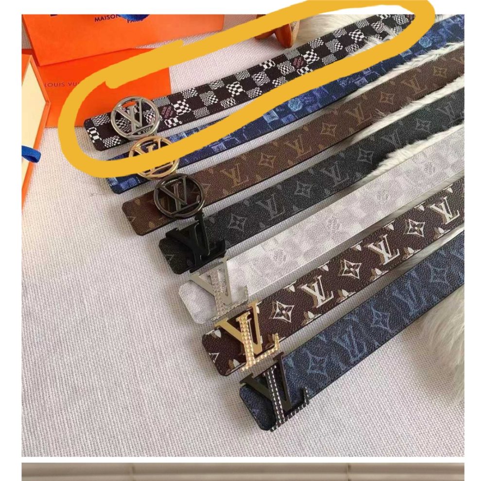 1:1 Replica Louis Vuitton Belt With Logo circle Silver
