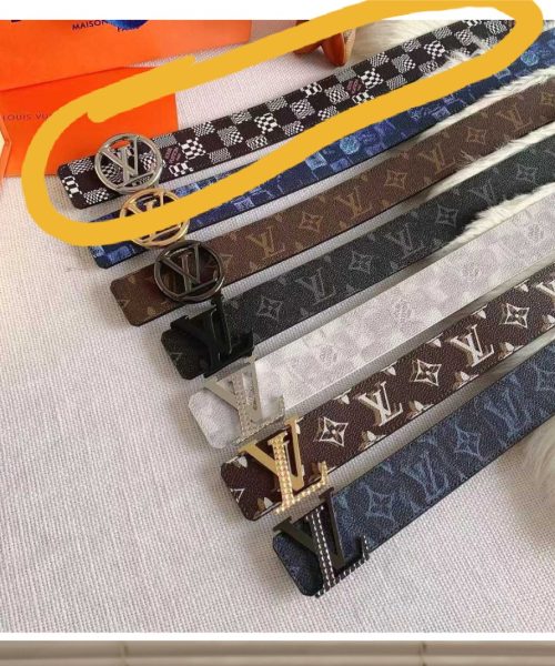 1:1 Replica Louis Vuitton Belt With Logo circle Silver